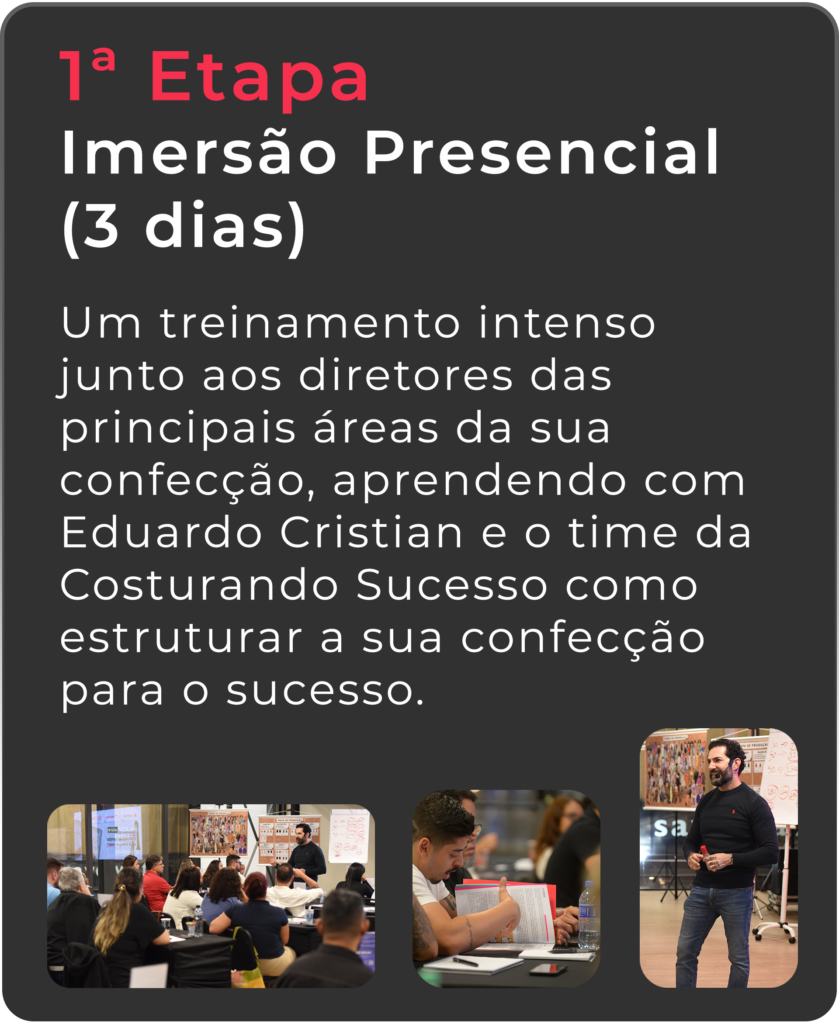 Imersão presencial para Confecção